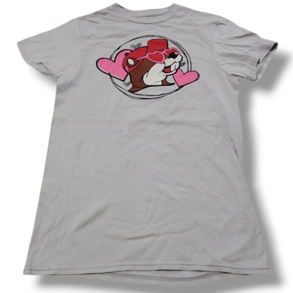 Buc-ee's Shirt Size Small "Some Buc-ee Loves Me!" Hearts Love Graphic Print Tee - Picture 1 of 7